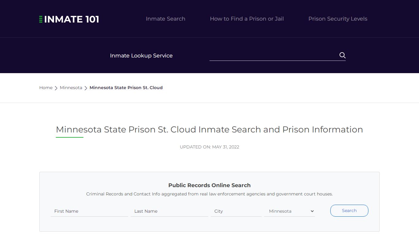 Minnesota State Prison St. Cloud Inmate Search, Visitation, Phone no ...